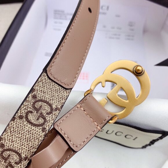 2 cm Gucci Monogram Fashion Double G Buckle GG Belt Tan 90/36 - Picture 9 of 9